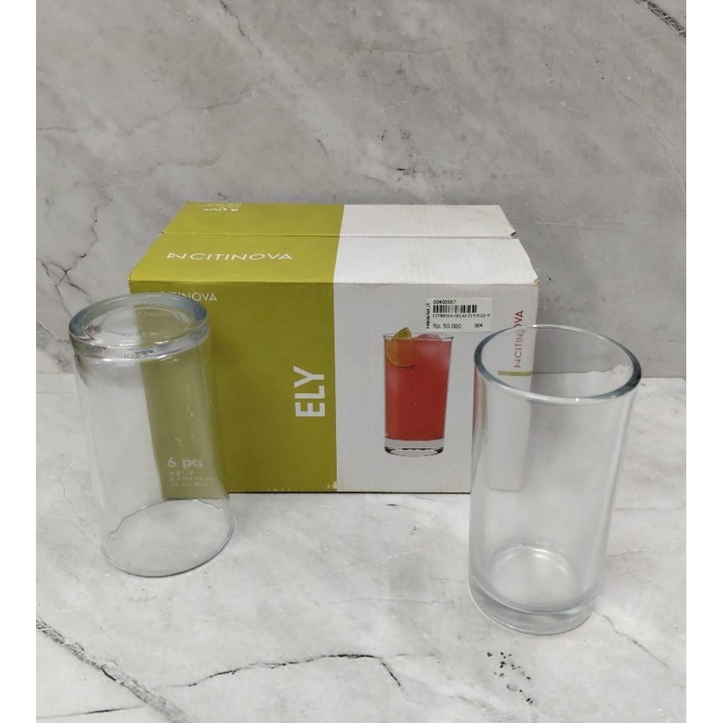 GELAS KACA SET ISI 6 PCS CITINOVA ELY / GELAS TEH / GELAS JUS - CITINOVA