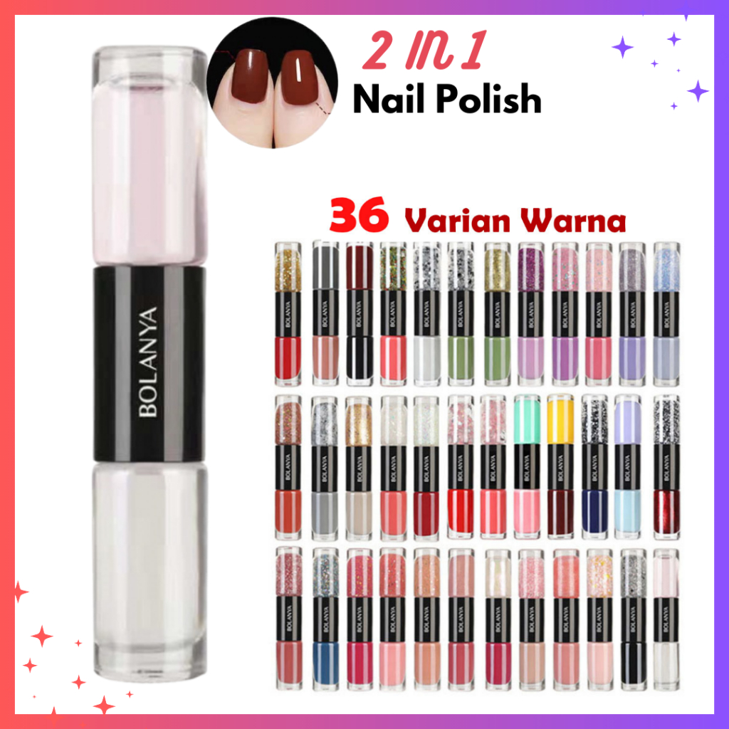 BOLANYA Kutek 2 in 1 Nail Polish Non Peel Off Cat Kuku Kutek Korea Nail Art - KU001