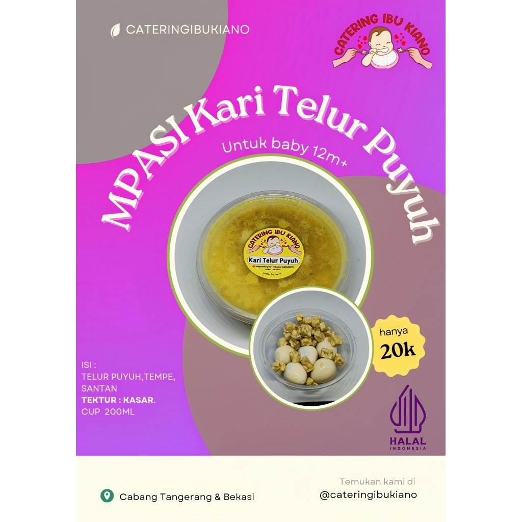 

Kari Telur Puyuh Catering Mpasi Bayi Frozen