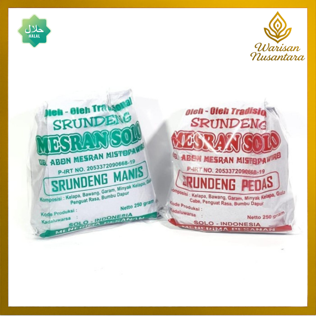 

Serundeng Kelapa Mesran Solo Pedas Manis 250 gram merek solo