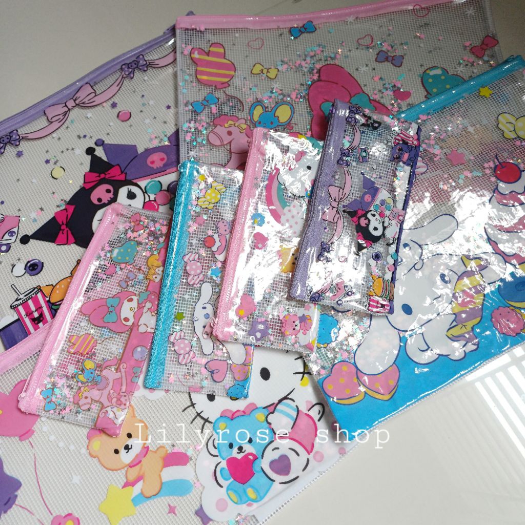 

Map tempat pensil PV* jaring 4075F1 cinnamoroll kuromi hello kitty my melody