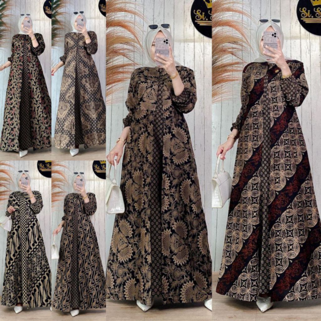 Batik Alfin - Gamis batik cantik model terbaru gamis wanita muslimah