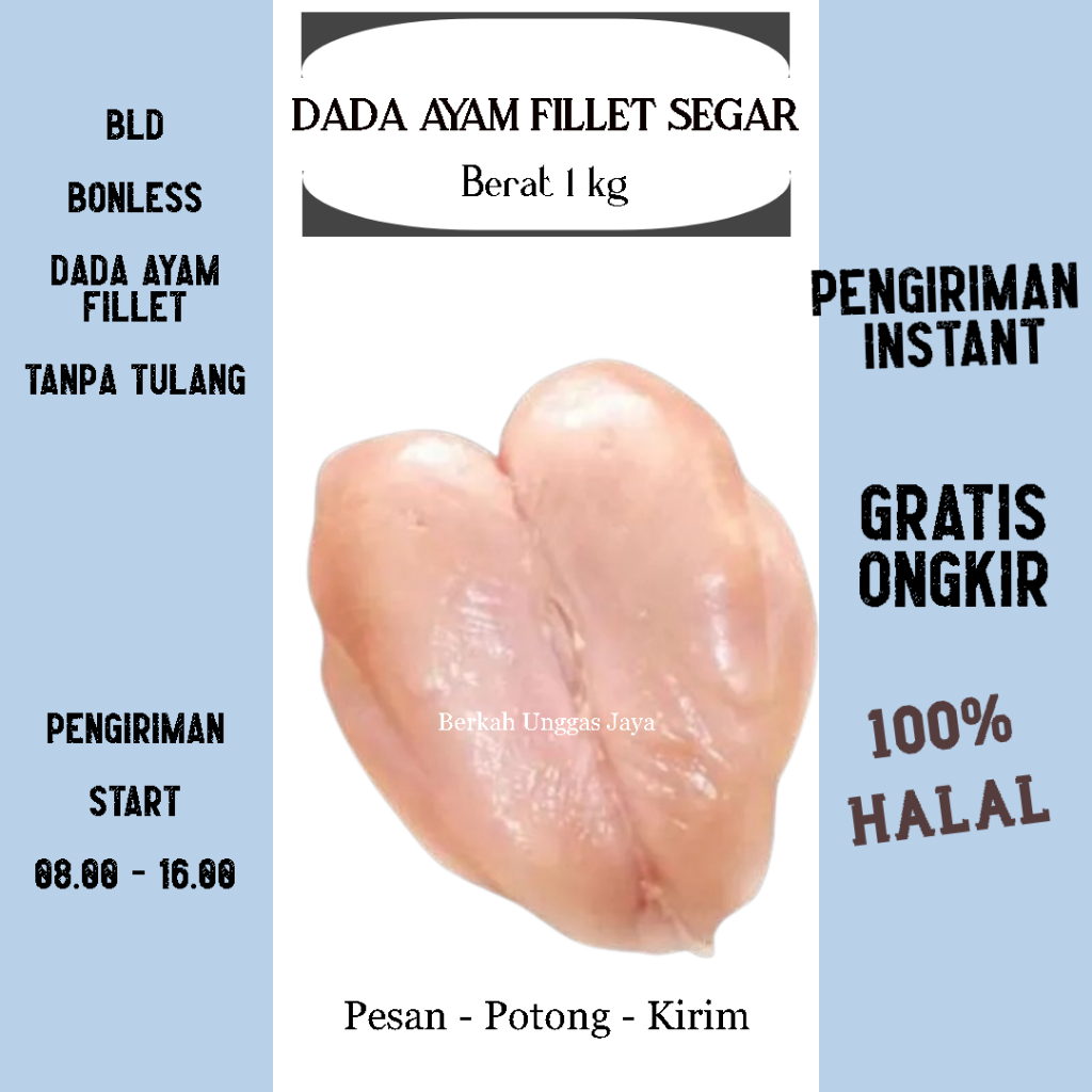 

Dada Ayam Fillet 1kg Segar Tanpa Kulit