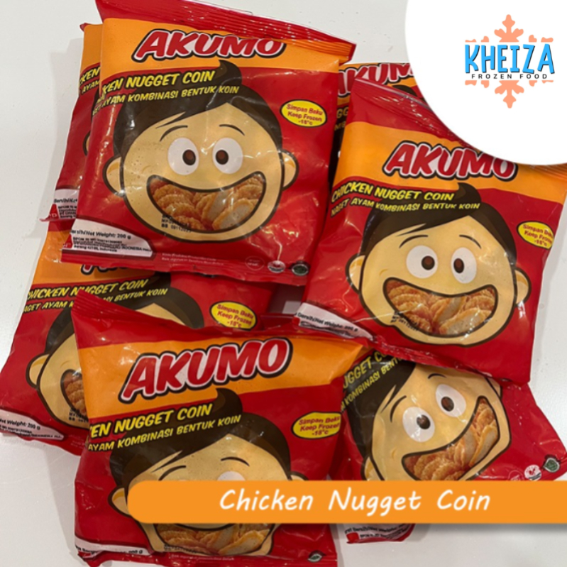 

AKUMO Nugget Ayam Kombinasi - Naget Ayam Akumo Koin 200gr - Kheiza Frozen