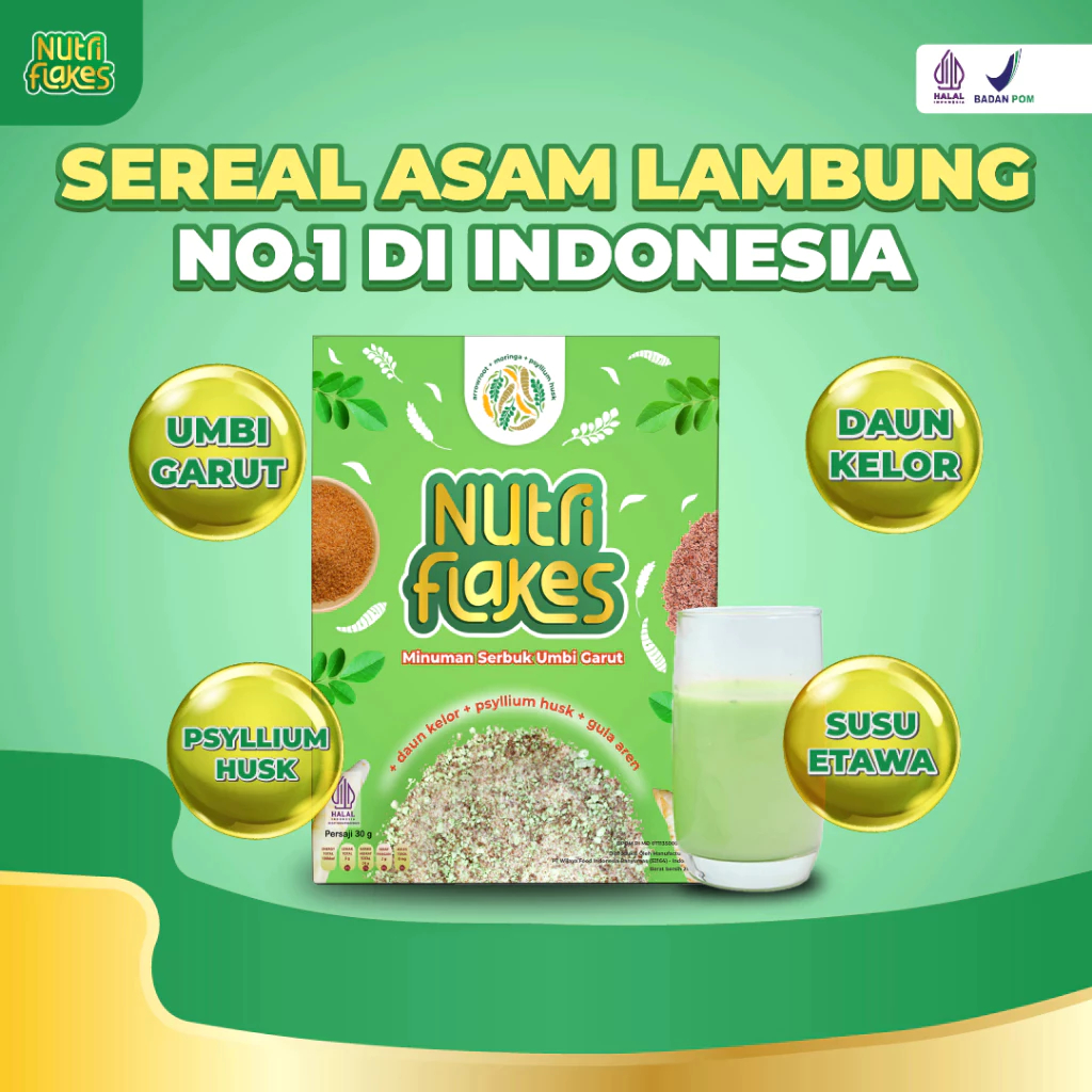 

Nutriflakes Sereal Umbi Garut Asam Lambung Original 1 Box - 280g