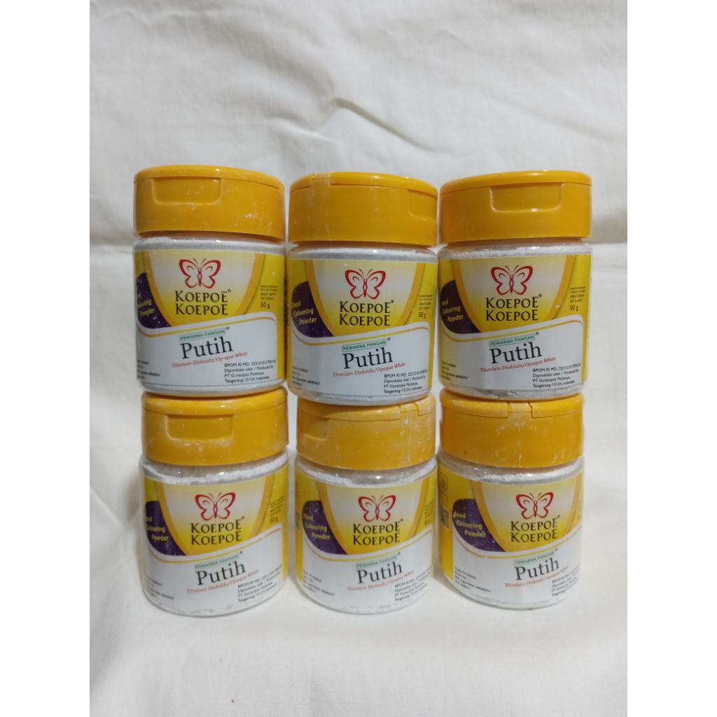 

Koepoe Koepoe Pewarna Makanan Putih 50gr ( 1 pack isi 6 pcs)