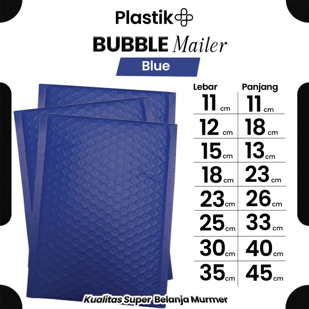 

Amplop Bubble Mailer Polos Biru Solid / Amplop Bubble Packing Murah Electric Blue Satuan