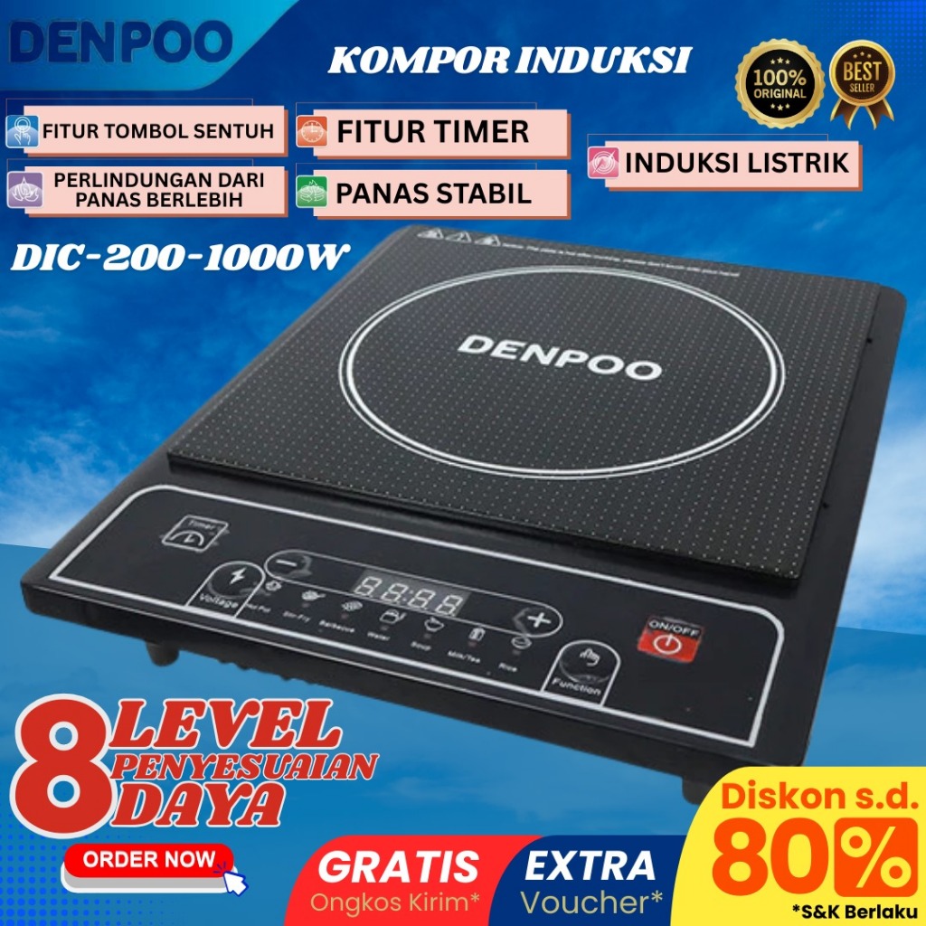 Denpoo Kompor listrik Induksi Low Watt DIC 200-1000