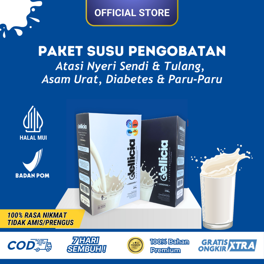 

3 Box Dellicia Platinum - Susu Pengobatan Masalah Tulang, Sendi, Diabetes & Paru- paru