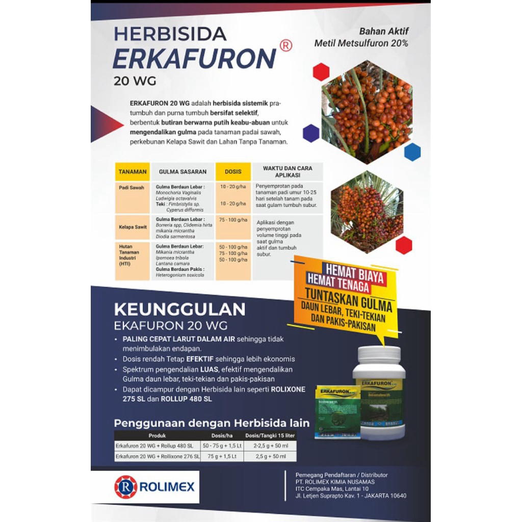 Erkafuron 20 WG (Metil Metsulfuron Bentuk Granule)