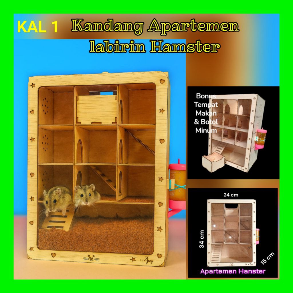 KAL1 Kandang apartemen labirin hamster, kandang hamster, labirin hamster, apartemen hamster, rumah h
