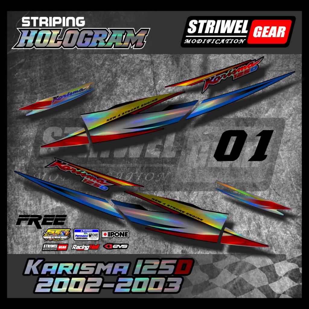 Karisma 125D Stiker List Striping Ori Hologram Karisma D 2003