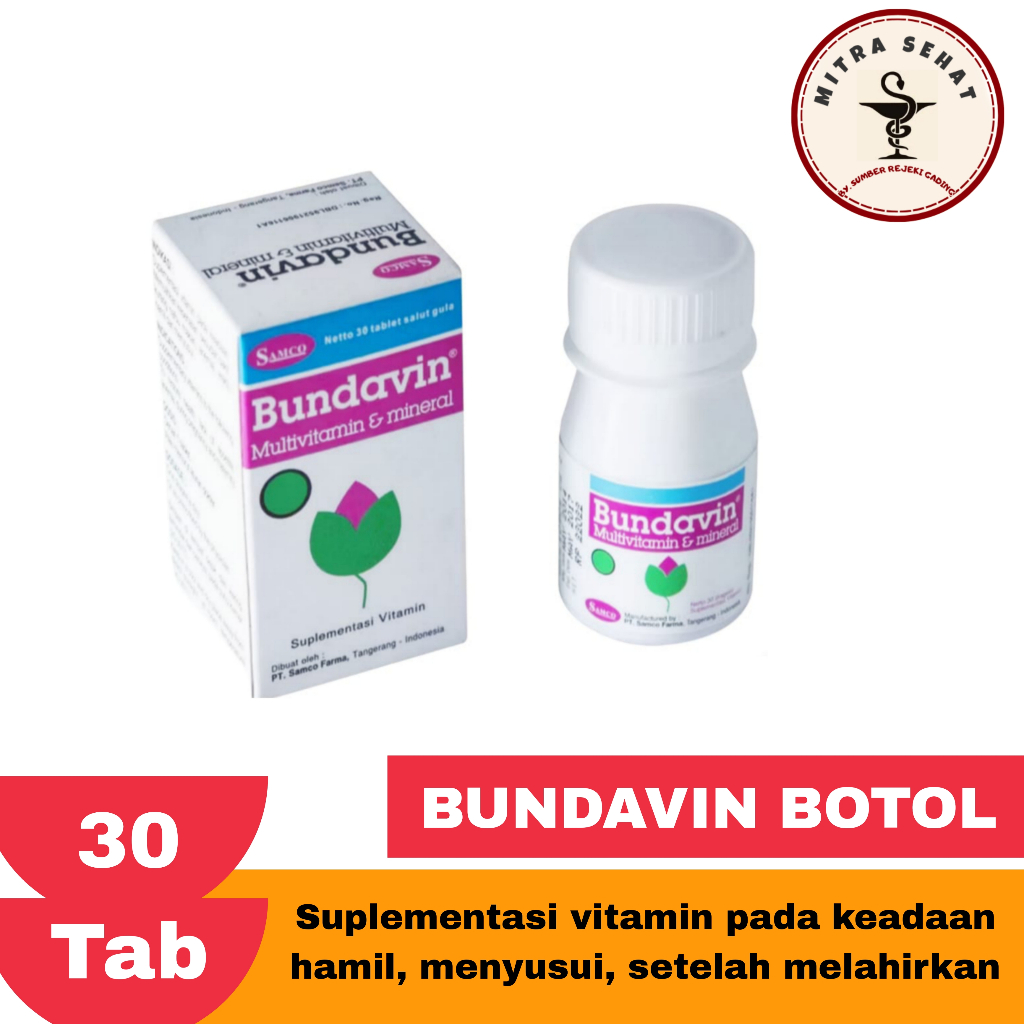 Bundavin Botol 30 Tablet - Multivitamin Ibu Hamil Menyusui