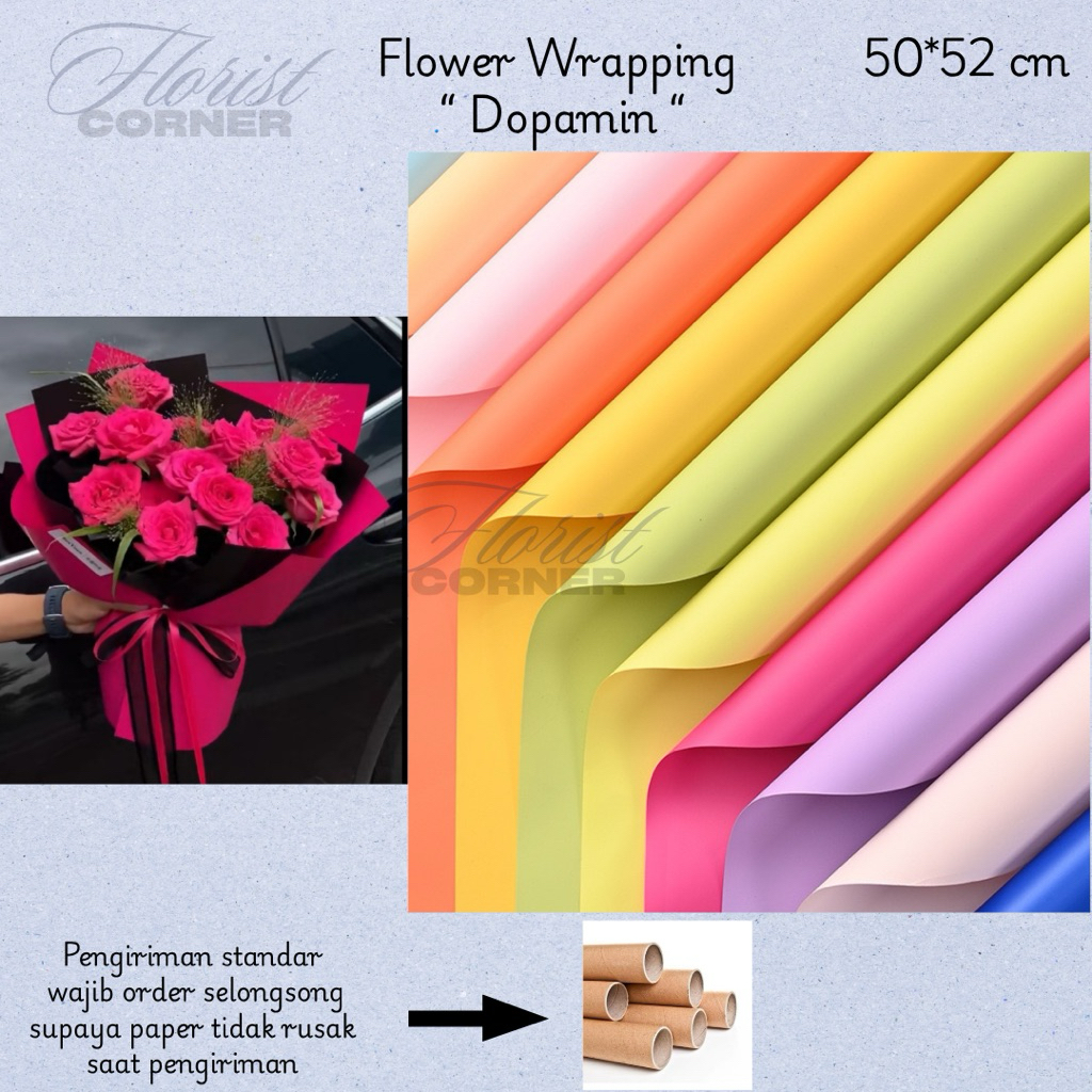 

[ Per Lembar ] Kertas Buket Dopamin / Cellophane Flower Wrapping