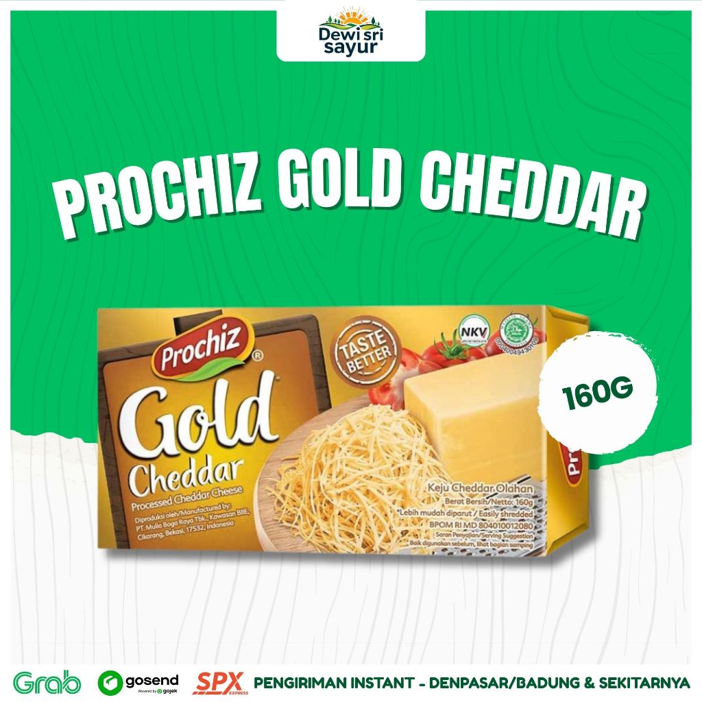 

Prochiz Gold Cheddar 160gr – Dewi Sri Sayur