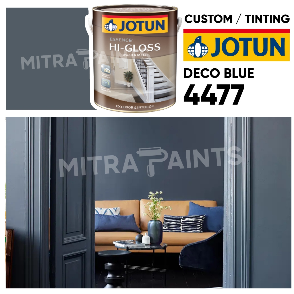CUSTOM CAT KAYU DAN CAT BESI JOTUN HI GLOSS 5 LITER / DECO BLUE 4477 / BIRU NAVY ABU
