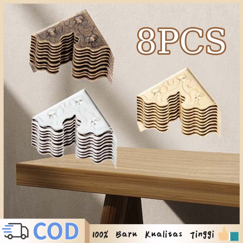 8pcs/1set Siku Sudut Meja Pelindung Pelindung Siku Box Besi Pelindung Siku Meja Siku Pelindung