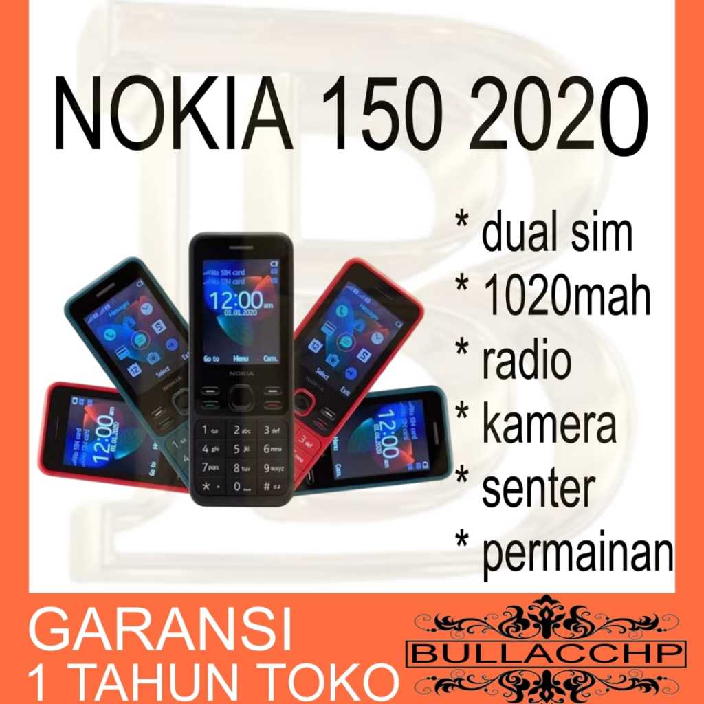 HP NOKIA 150 2020 (BARU) [GARANSI 1 TAHUN] Kamera, Radio, Senter, Memori, Dual SIM | Baterai Awet
