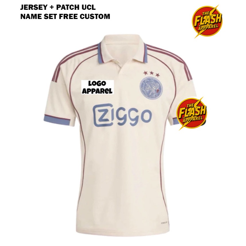 Jersey Ajax Amsterdam Away Third 2025/2026 - Jersey Ajax 25 26 Terbaru Full Print