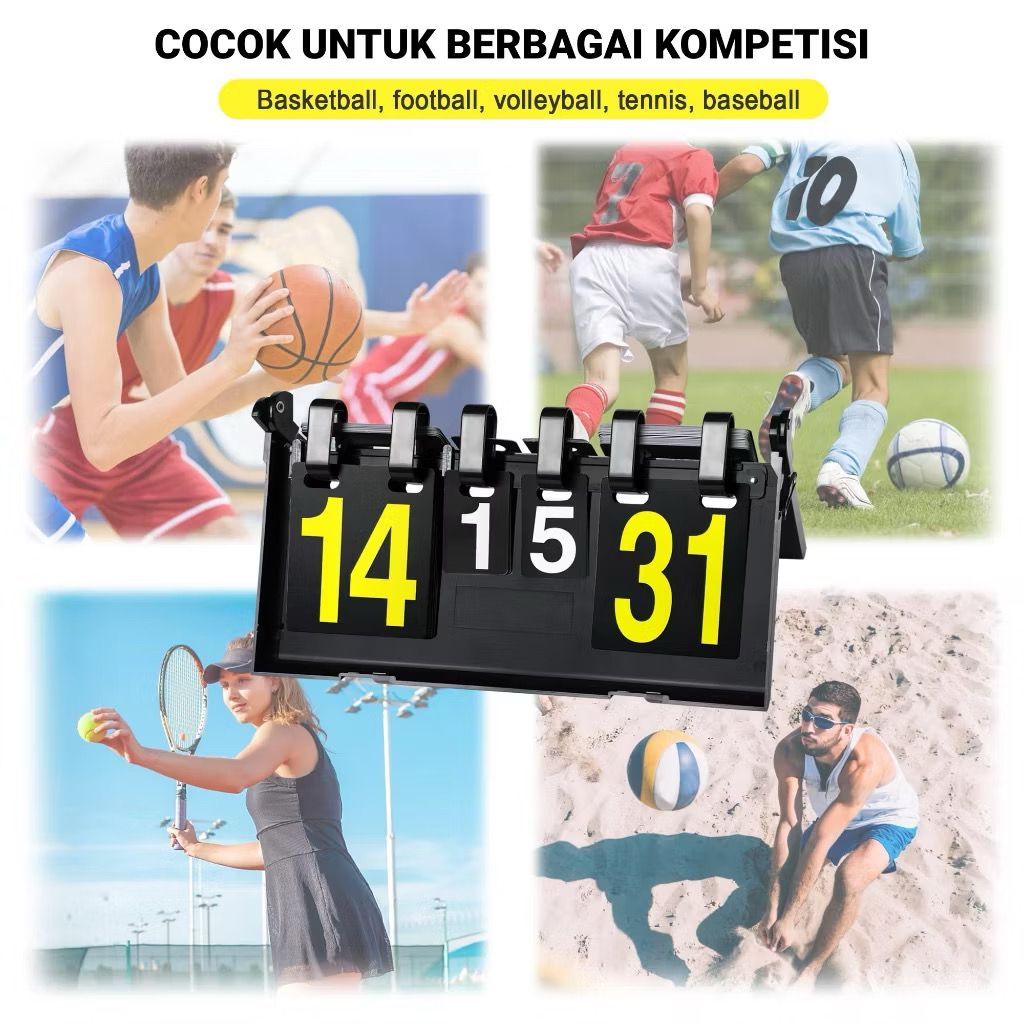 Portable Scoring Board for Futsal, Volleyball, Badminton, and Basketball / Papan score untuk futsal 