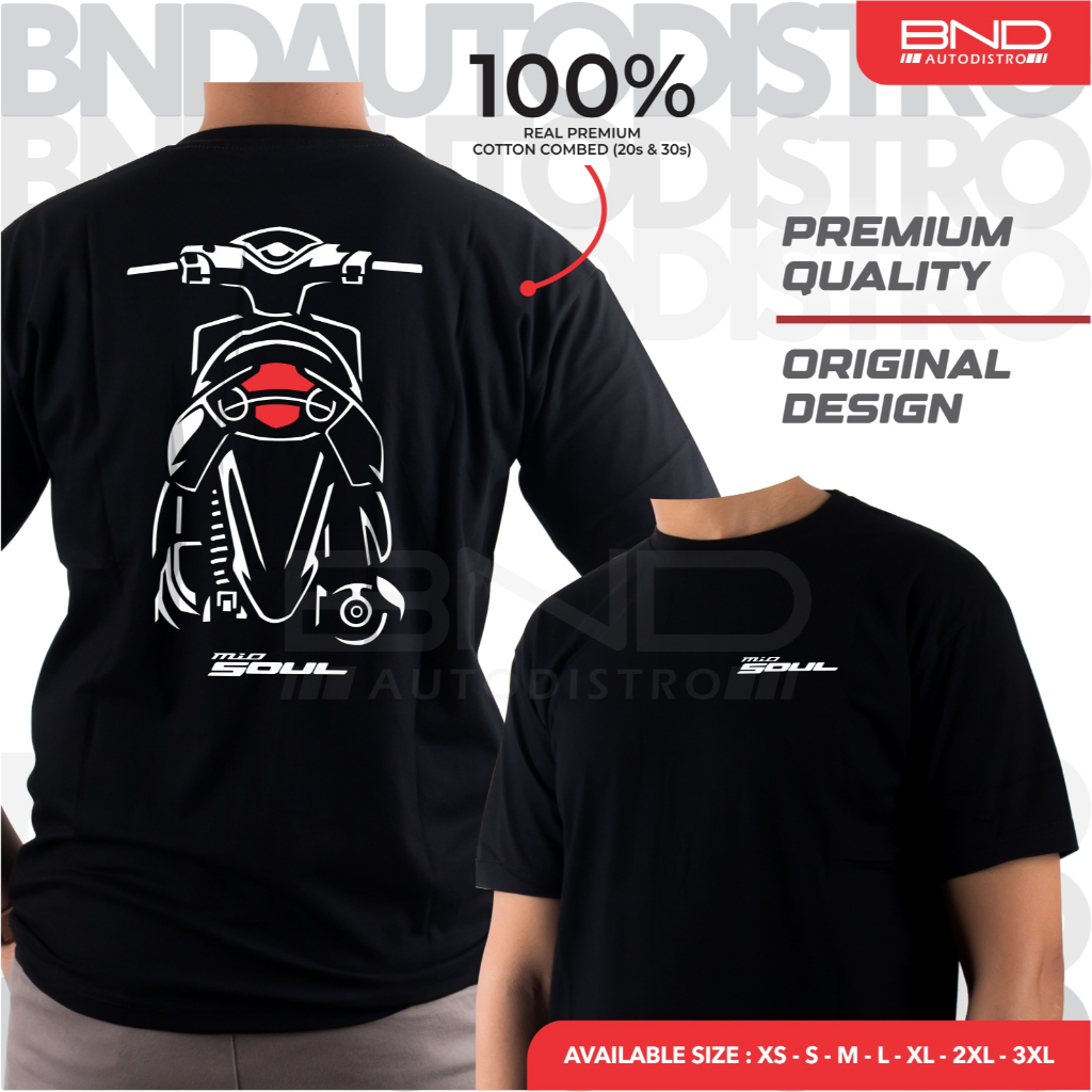 [BND] Kaos Yamaha Mio Soul REAR T-Shirt Baju Kaos Mio Soul Kaos Motor Premium Quality
