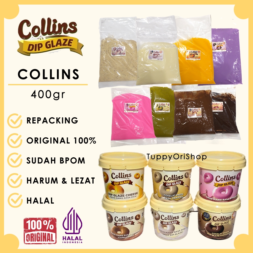 

COLLINS DIP GLAZE 400gr Selai Original Lezat Harum | Selai untuk Roti, Donat dan aneka Makanan