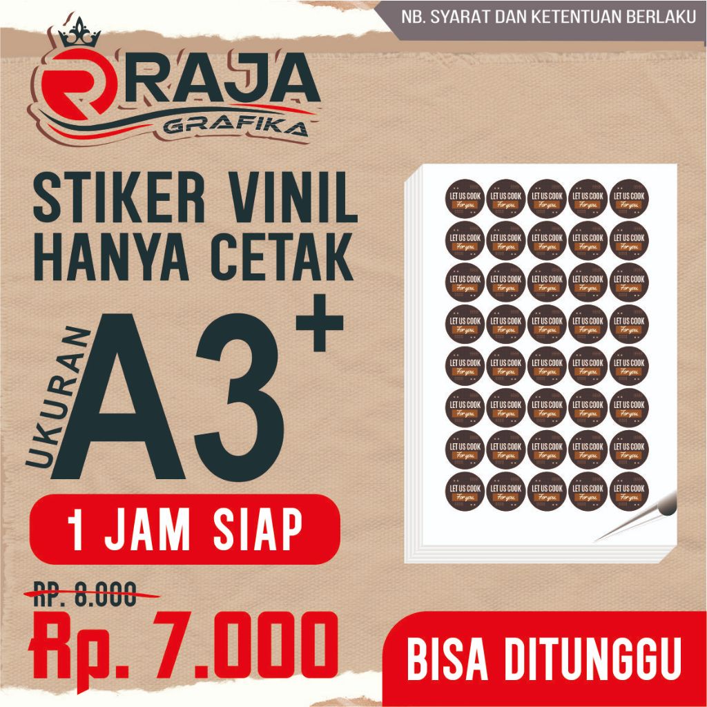 

STIKER VINIL HANYA CETAK KEMASAN A3+