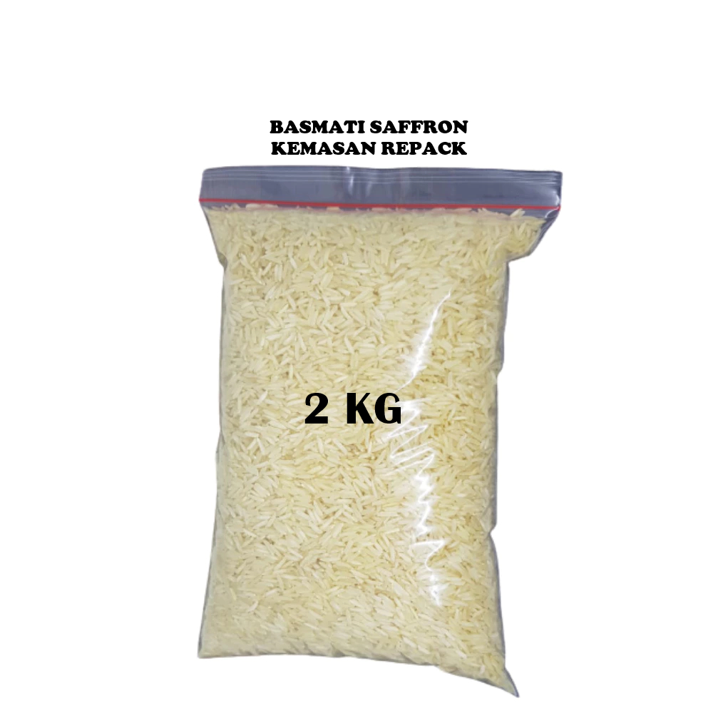 

Beras Basmati SAFFRON Creamy Sella Kemasan Repack 2kg Basmati Rice