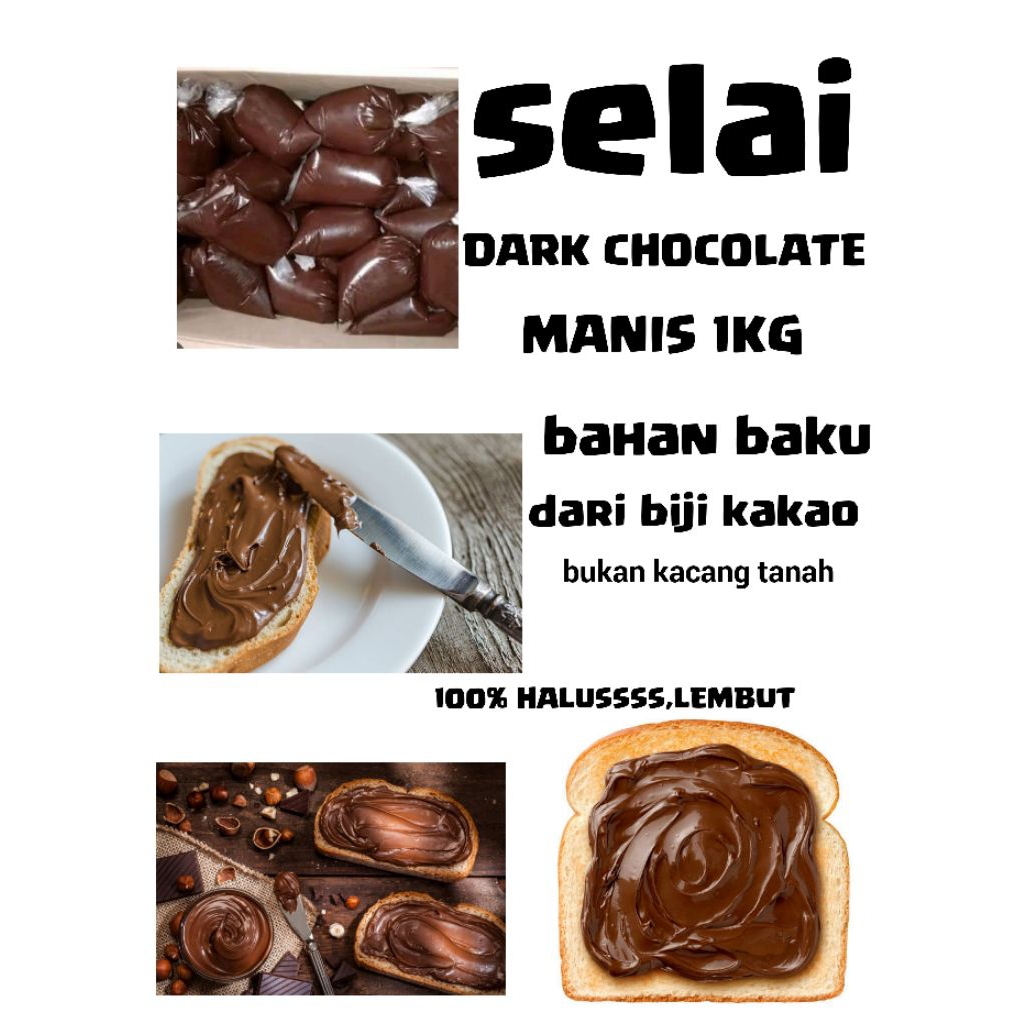 

SELAI DARK CHOCOLATE MANIS 1KG repack/dark chocolate MANIS kiloan 1kg