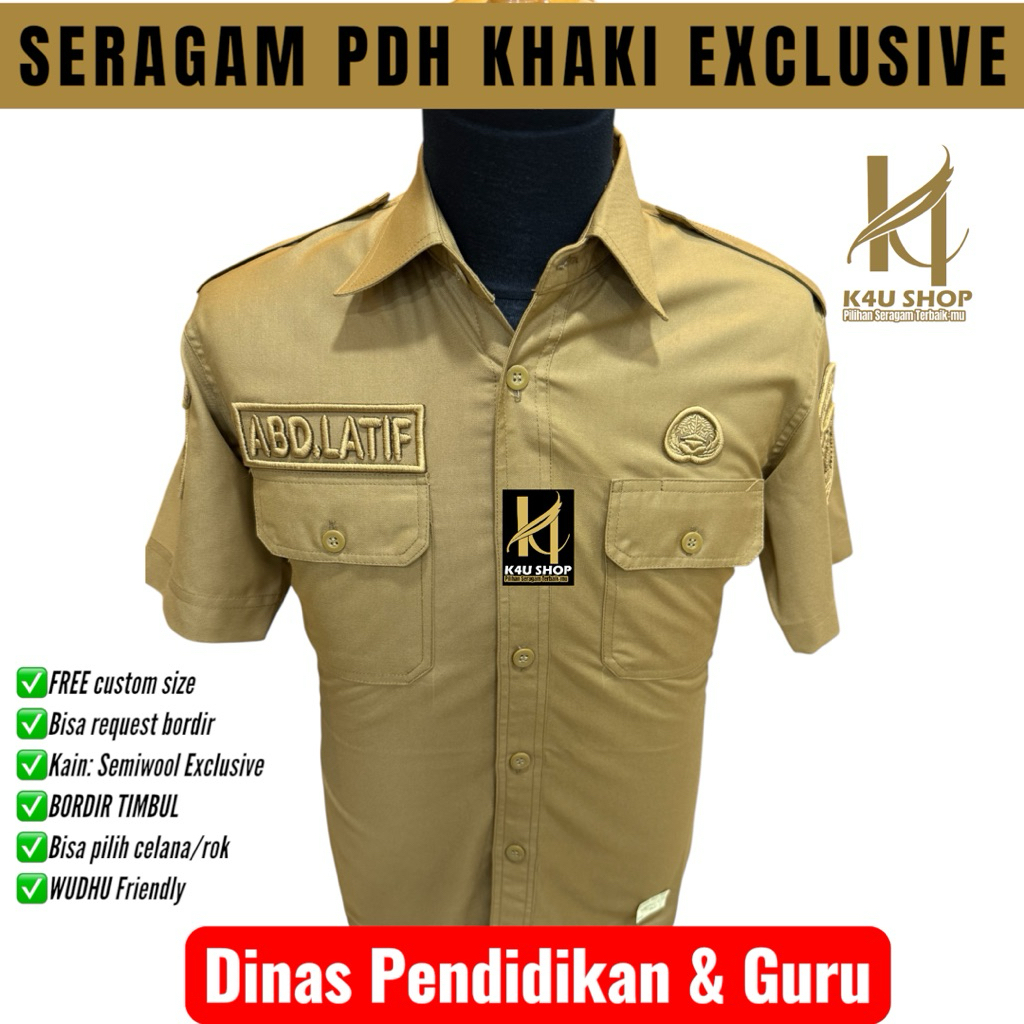 Seragam PDH Khaki Dinas Pendidikan dan Guru
