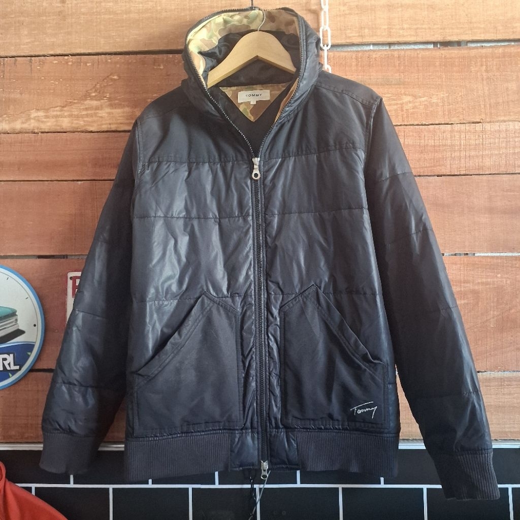 zipper hoodie puffer tommy original second