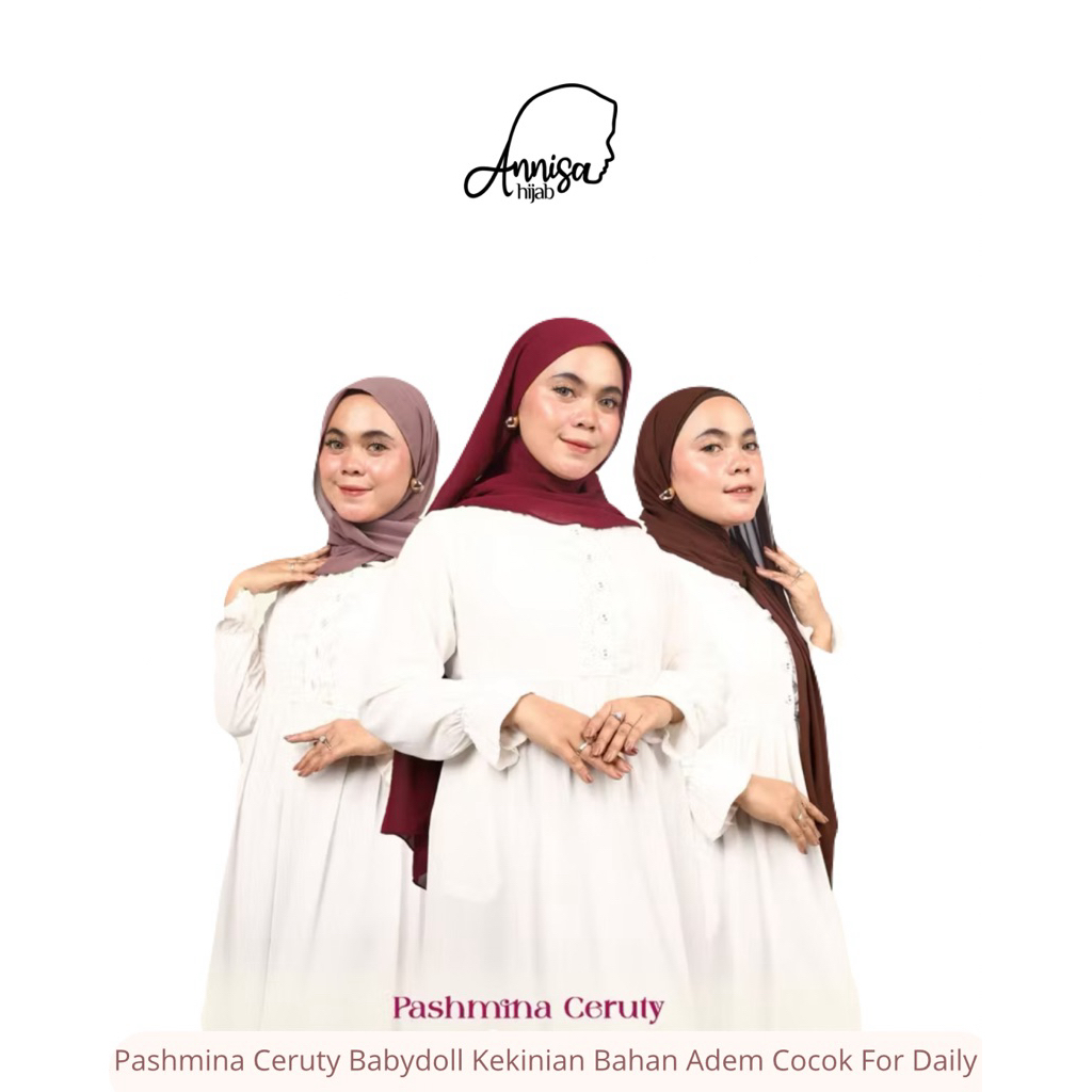 Hijab Pashmina Ceruty Polos Widya/Annisa