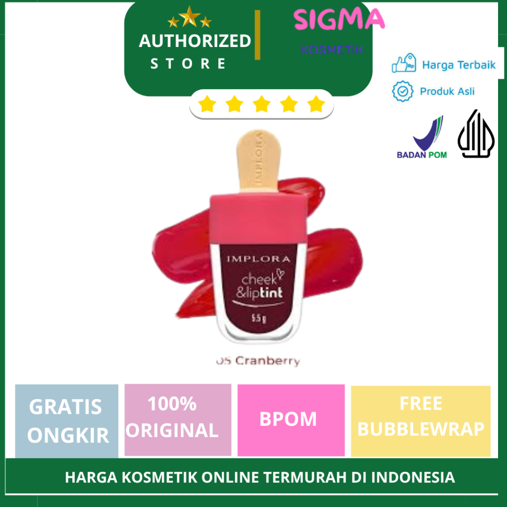 SIGMA KOSMETIK - IMPLORA CHEEK & LIPTINT - KOSMETIK BIBIR