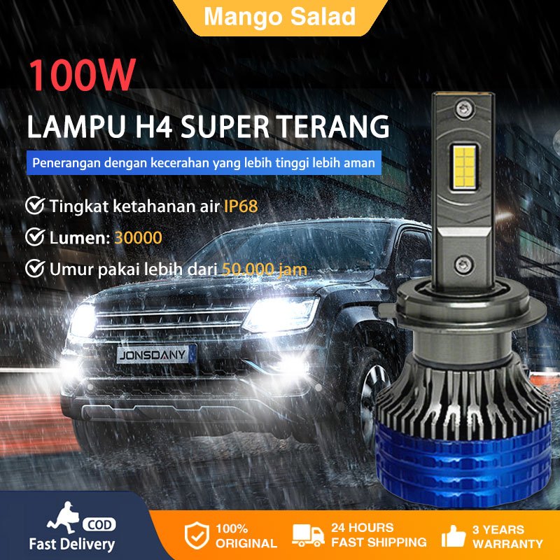 2PCS lampu led mobil 100W H4 H7 lampu h4 super terang untuk Headlight / Fog lamp Mobil Lampu Depan 1