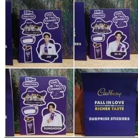 

STICKERS ENHYPEN SUPRISE CADBURY NI KI ,SUNGHOON, JAY