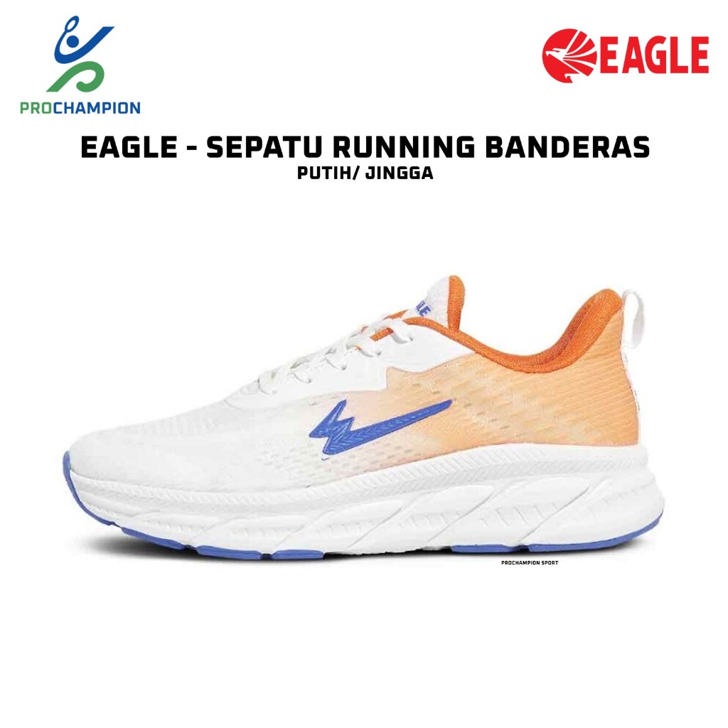 Sepatu Running EAGLE Banderas Putih Jingga