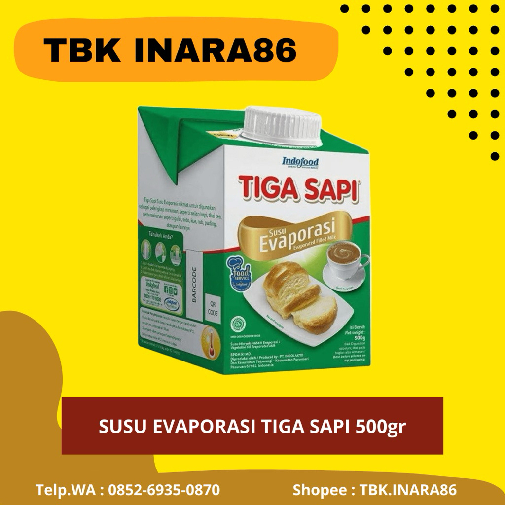 

Susu Evaporasi Tiga Sapi 500ml Kotak – Creamy untuk Minuman & Dessert