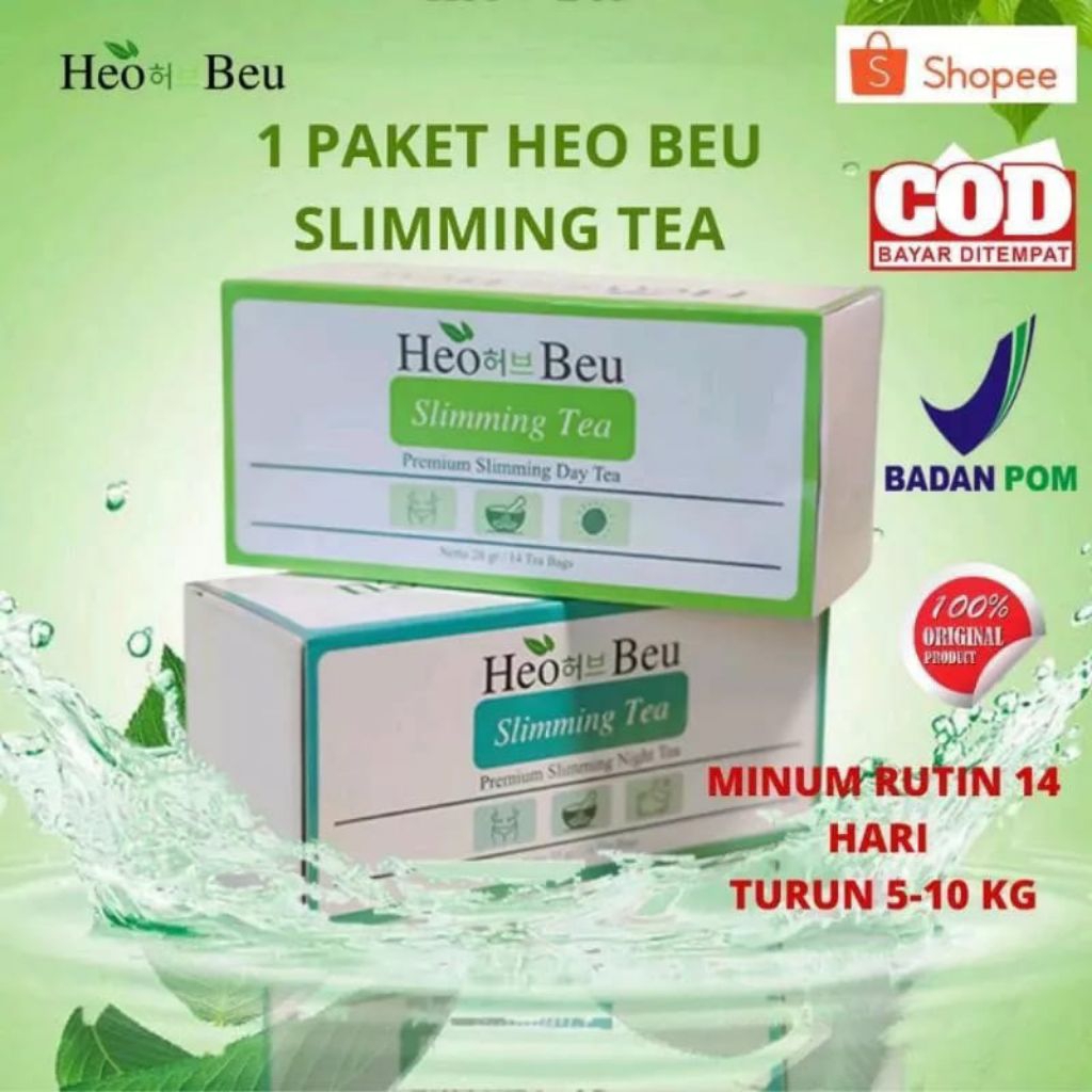 TEH HEO BEU SLIMMING TEA ORIGINAL HEO BEO SLIMING TEA BPOM ORI 100% TEH PELANGSING TEH DIET
