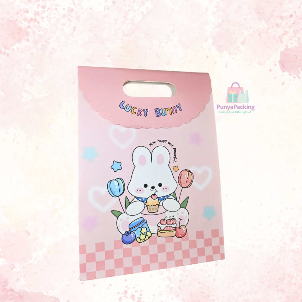 

Paper Bag/Kantong/Tas Elegan Premium Mewah Motif Kelinci Beruang Untuk Hadiah/Ulang Tahun