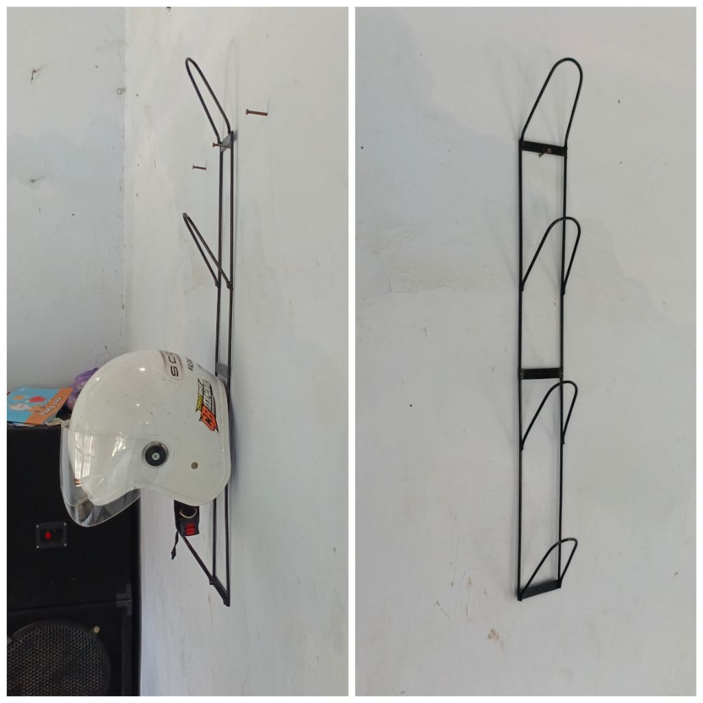 rak helm gantungan helm dinding isi 4 susun