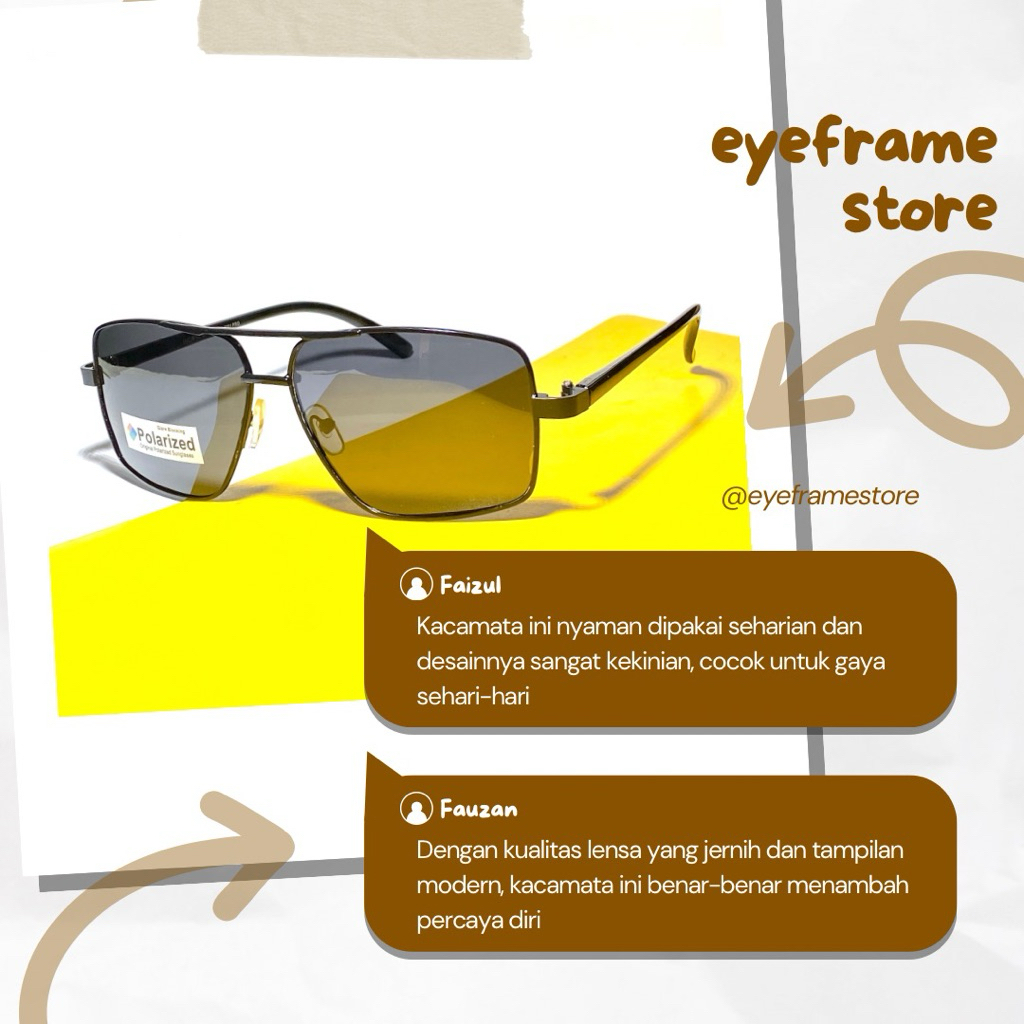 kacamata hitam polarized kece cowok frame aviator kaca mata sunglass