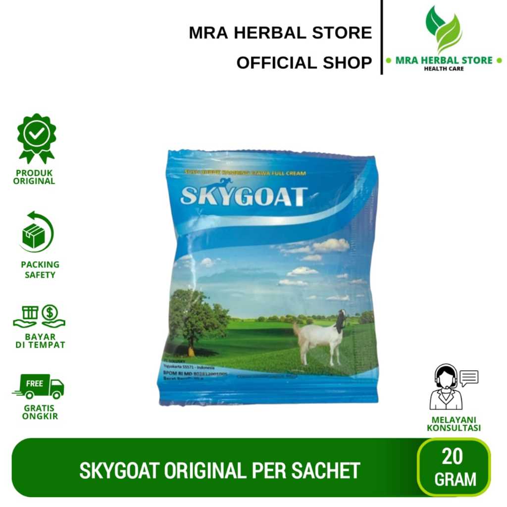 

Susu Kambing Etawa Skygoat I Sky Goat Susu Bubuk Fullcream Rasa Original - Per Sachet @20 gram