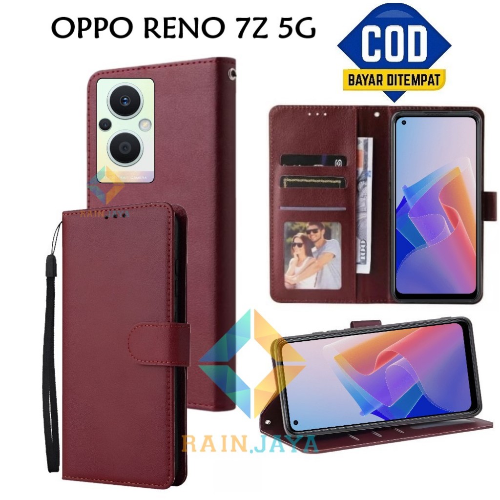 Flip Case Oppo Reno 7Z 5G Dompet Wallet Leather Case Premium Casing Hp Reno 7Z 5G