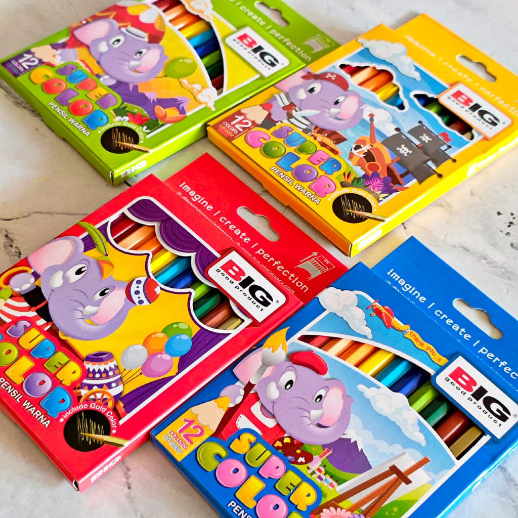 

SATU SET ( 12 WARNA ) Pensil Warna 12 Warna Pendek BIG