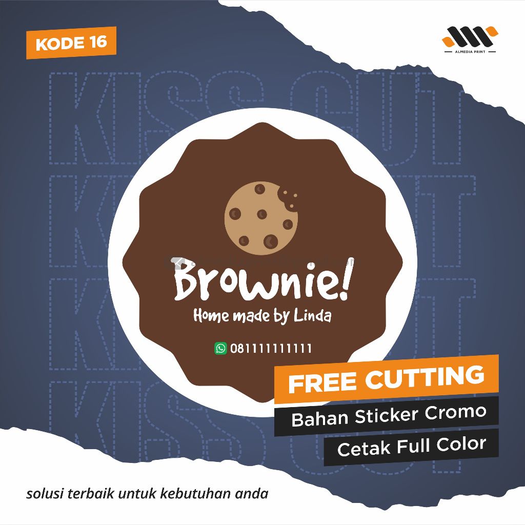 

(Isi 45-150 PCS) Cetak Stiker Cromo Vinyl Produk Kemasan Label Stiker Makanan Minuman (Free Cutting)