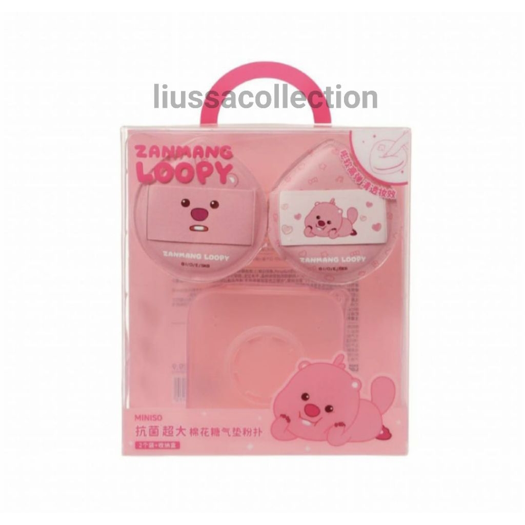 Sponge Makeup Miniso - Zanmang Loopy Collection Extra Large Air Cushion Makeup Puffs (2 pcs with Sto