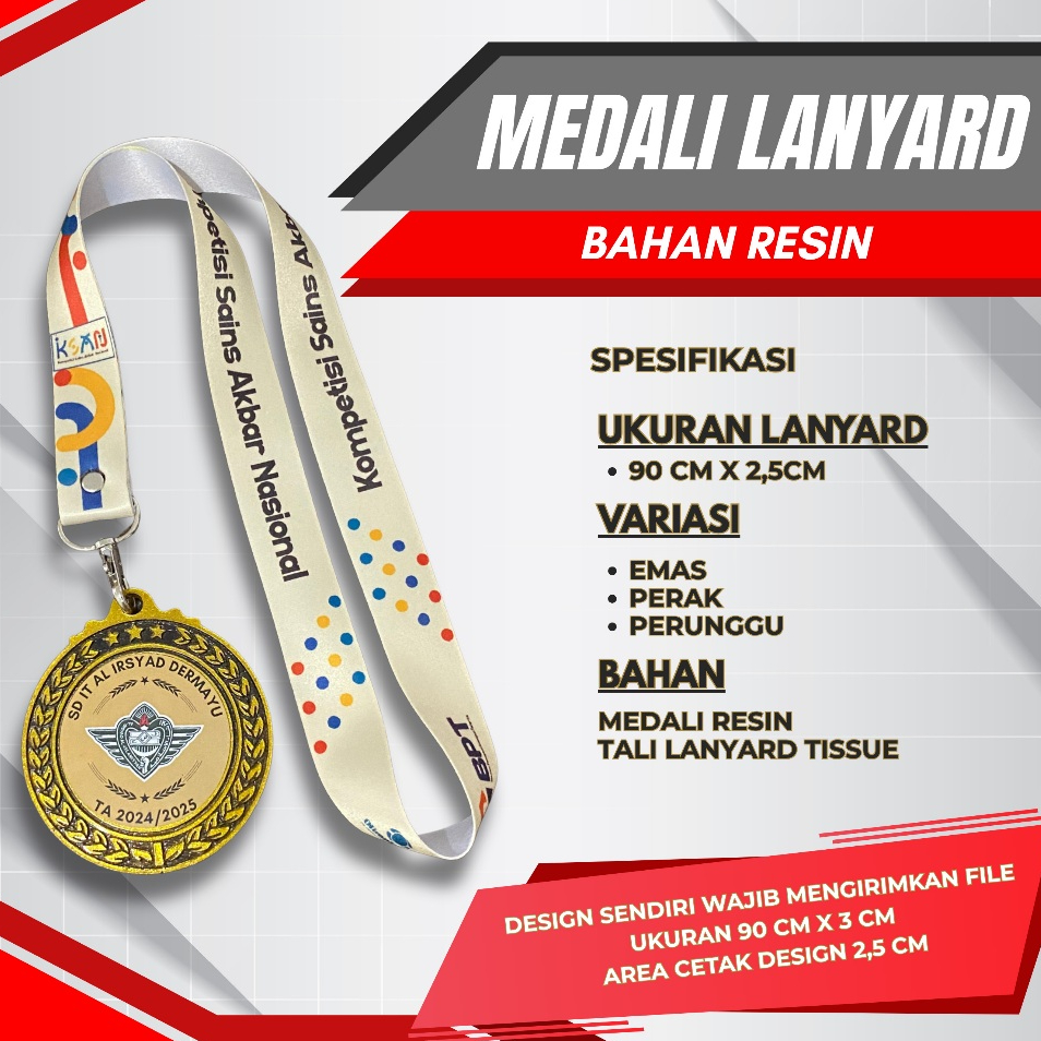 

Medali Custom Tali Lanyard Resin/Akrilik