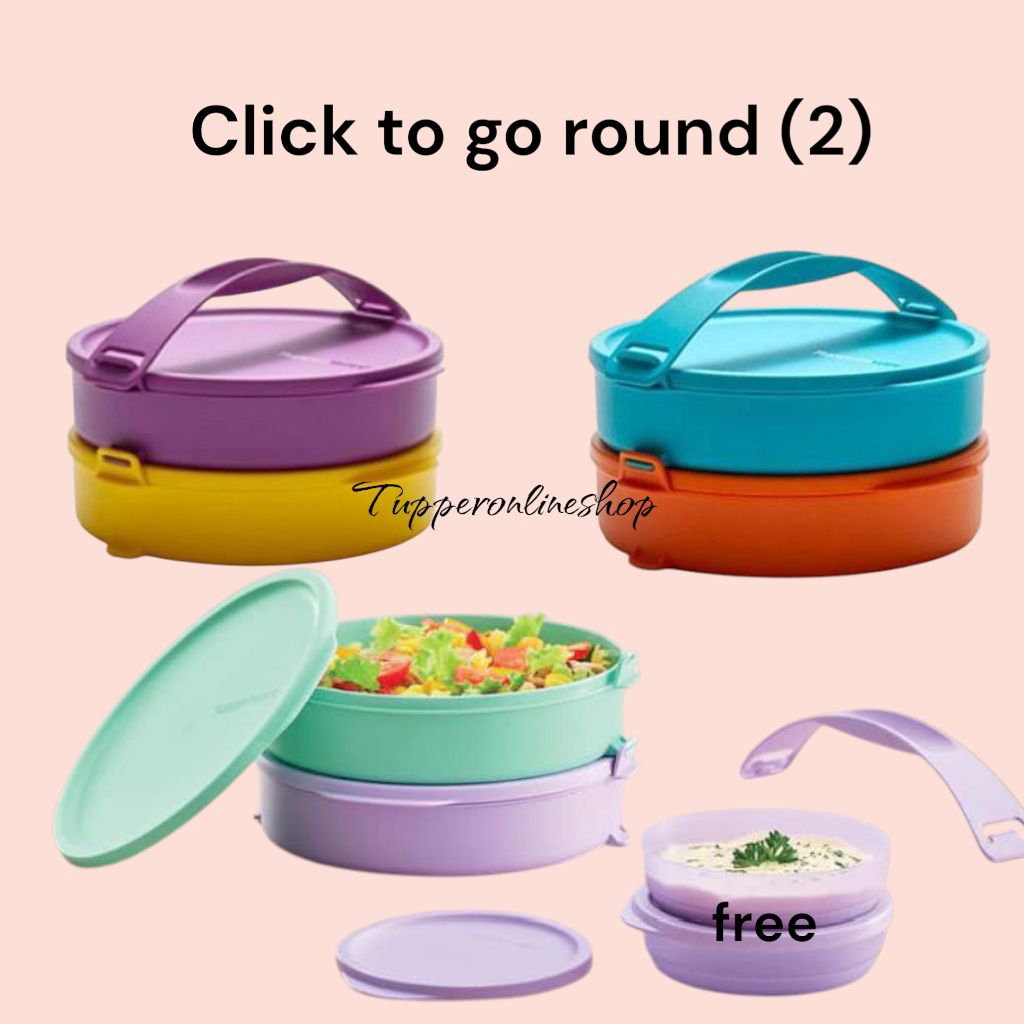 Click to go round tupperware 2 layer / rantang tupperware 2 susun
