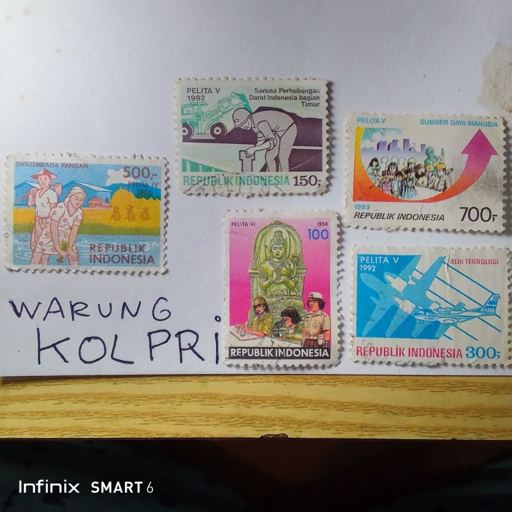 

koleksi perangko prangko pelita 4 5 dan 6 republik indonesia sepaket 5pcs