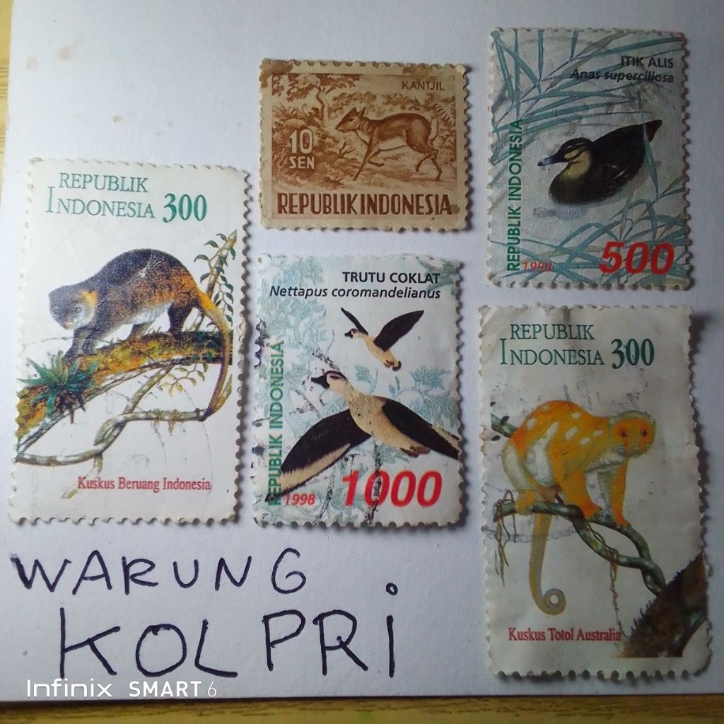 

koleksi perangko prangko fauna indonesia sepaket 5pcs